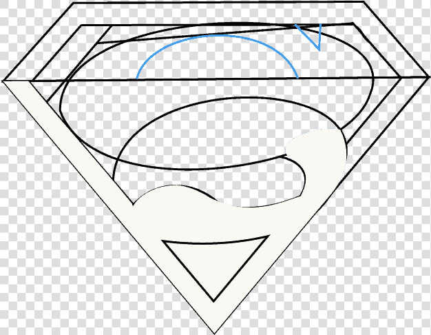 How To Draw Superman Logo   Step By Step Superman Sign Drawing  HD Png DownloadTransparent PNG