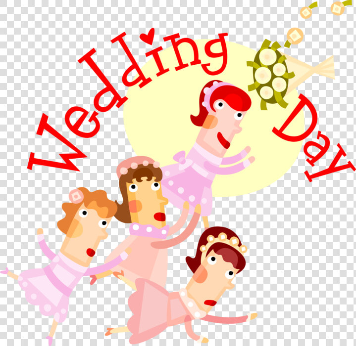 Vector Illustration Of Wedding Day Bridesmaids Scramble   Bridesmaid Clip Art  HD Png DownloadTransparent PNG