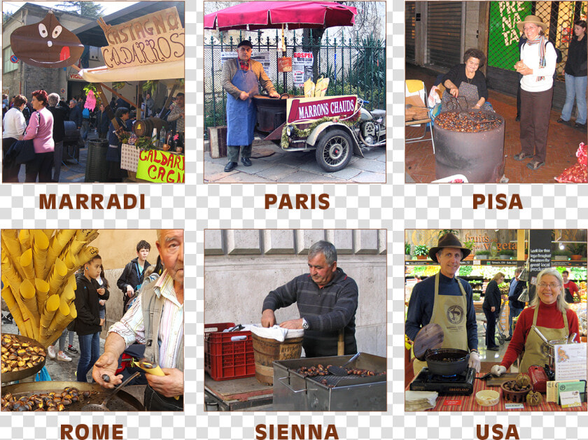 Chestnut Roasting In Italy   Collage  HD Png DownloadTransparent PNG