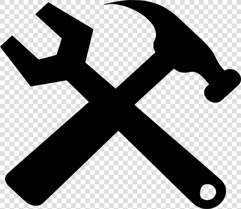 Crossed Hammer And Wrench Black Clip Art At Clker   Tools Images Black And White  HD Png DownloadTransparent PNG