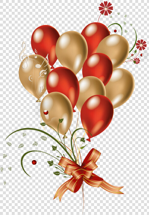 Fall Balloons Clip Art   Happy Birthday Red And Gold Balloons  HD Png DownloadTransparent PNG