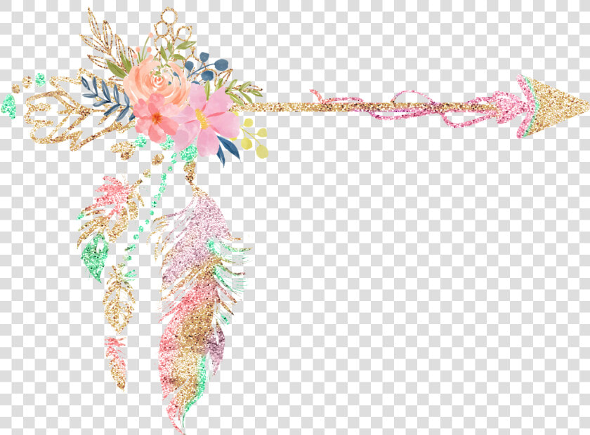 Transparent Feathers Arrow   Boho Arrow Clipart  HD Png DownloadTransparent PNG