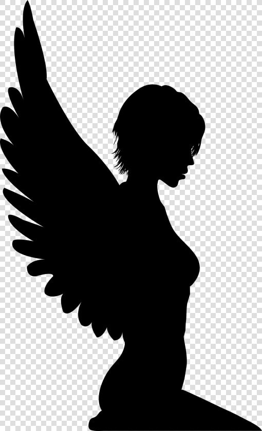 Woman With Wings Silhouette   Silhouette Of Woman With Wings  HD Png DownloadTransparent PNG