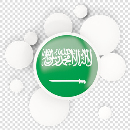 Round Flag With Circles   Saudi Arabia Flag  HD Png DownloadTransparent PNG