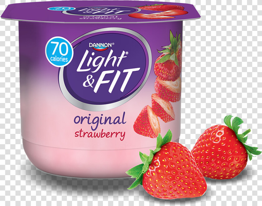 Strawberry Nonfat Yogurt   Light And Fit Yogurt  HD Png DownloadTransparent PNG