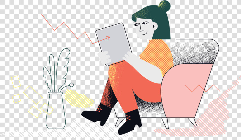 An Illustration Of A Woman Casually Sitting On An Armchair    Cartoon  HD Png DownloadTransparent PNG