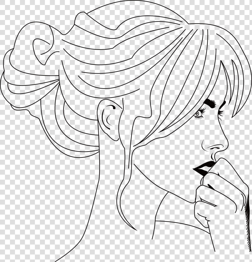 Black And White Cartoon Face Clip Art   Side Face Drawing Cartoon  HD Png DownloadTransparent PNG