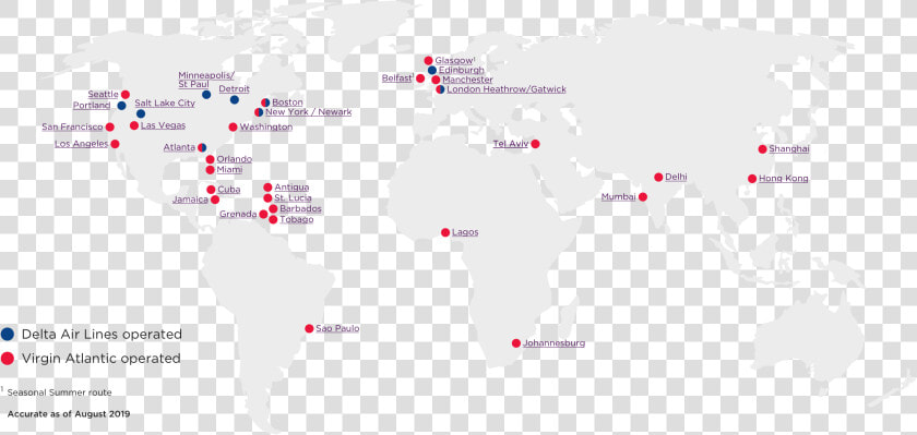 Virgin Atlantic Route Map 2019  HD Png DownloadTransparent PNG