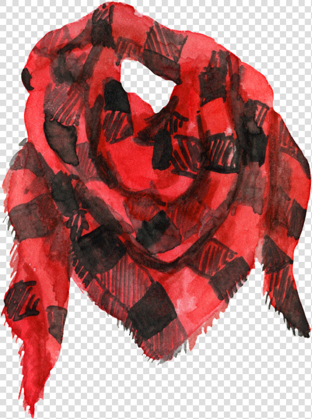 Hand Painted Red Plaid Scarf Png Transparent  Png DownloadTransparent PNG