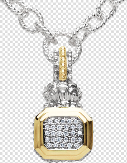 Stylish Silver And Gold Diamond Pendant By Vahan   Locket  HD Png DownloadTransparent PNG