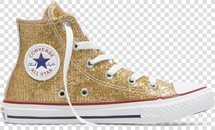 Chuck Taylor All Star Sparkle Junior High Top Gold   Silver Converse With Heels  HD Png DownloadTransparent PNG