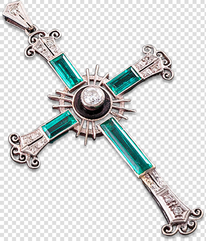 Untreated Colombian Emerald Cross Pendant   Emerald Cross Pendant  HD Png DownloadTransparent PNG