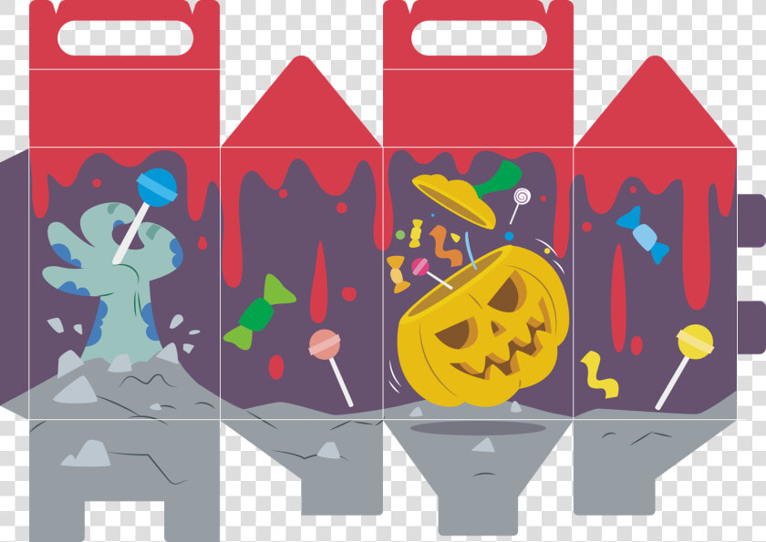 Caixa H   Templates Halloween Box Cut  HD Png DownloadTransparent PNG