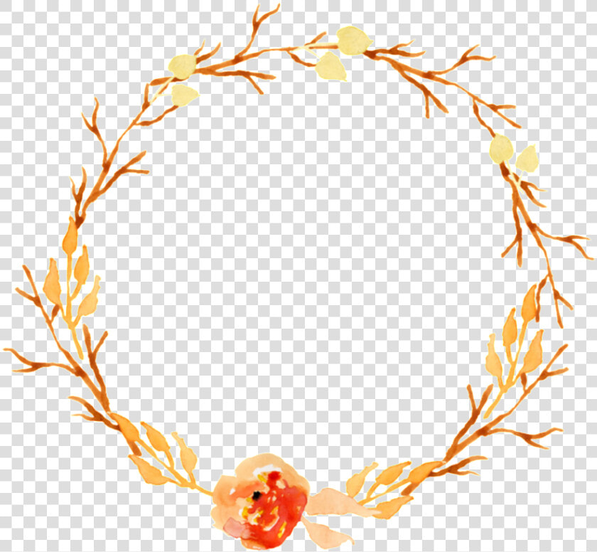 Literary Vintage Orange Flowers Hand Drawn Garland   Watercolor Painting  HD Png DownloadTransparent PNG