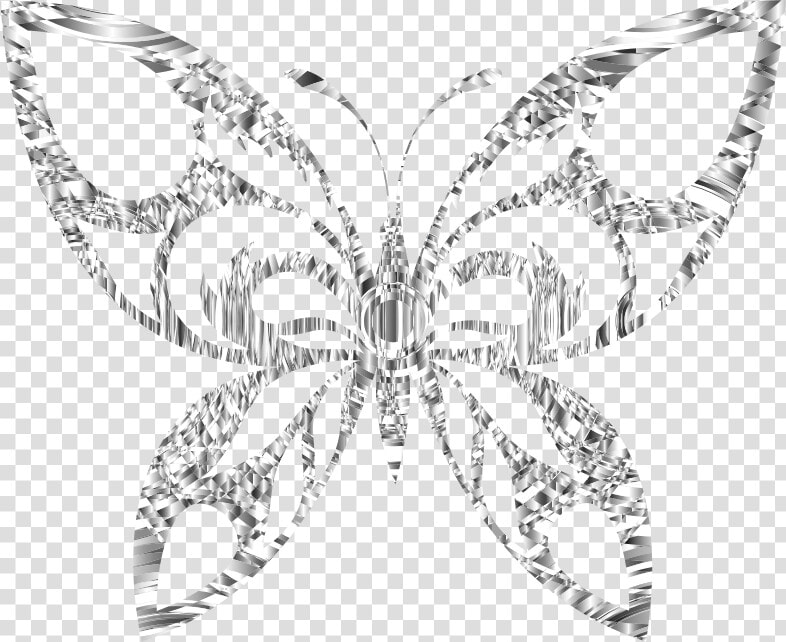 Diamond Tribal Butterfly Silhouette   Silver Butterfly Clipart  HD Png DownloadTransparent PNG