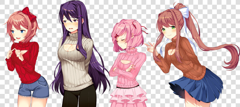 Doki Doki Literature Club T shirt Hair Pink Clothing   Doki Doki Literature Club Sweater  HD Png DownloadTransparent PNG