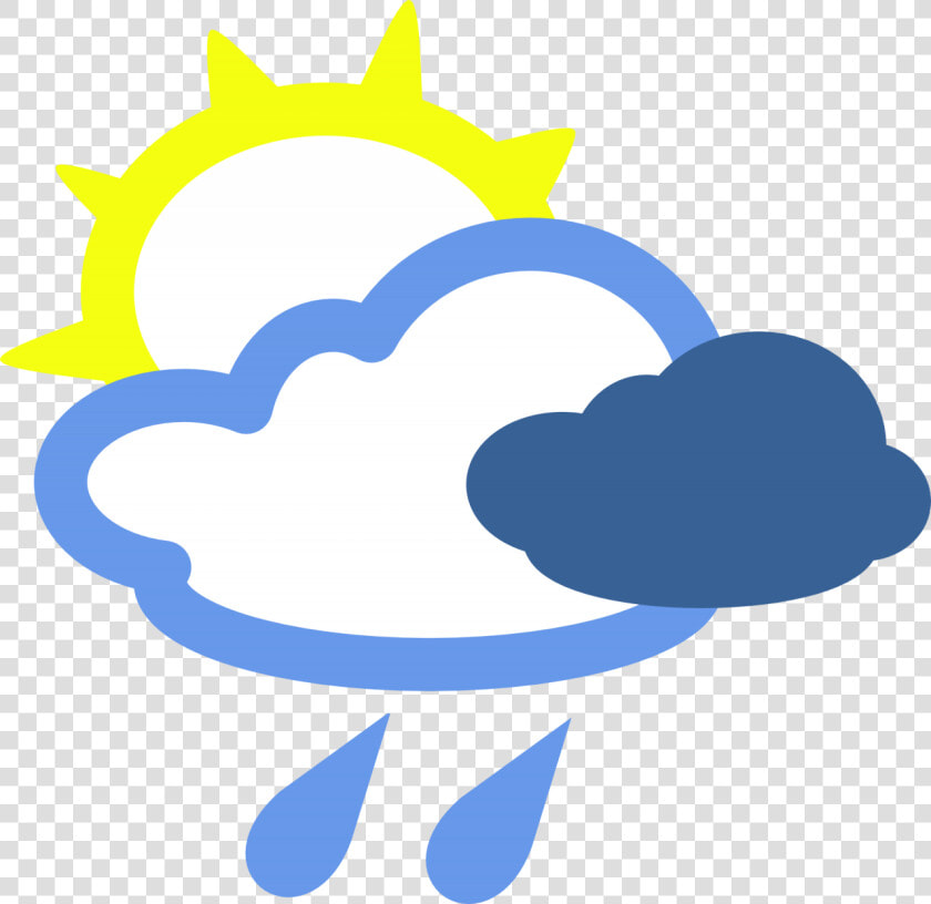 Free Vector Sun And Rain Weather Symbols Clip Art   Weather Symbols  HD Png DownloadTransparent PNG