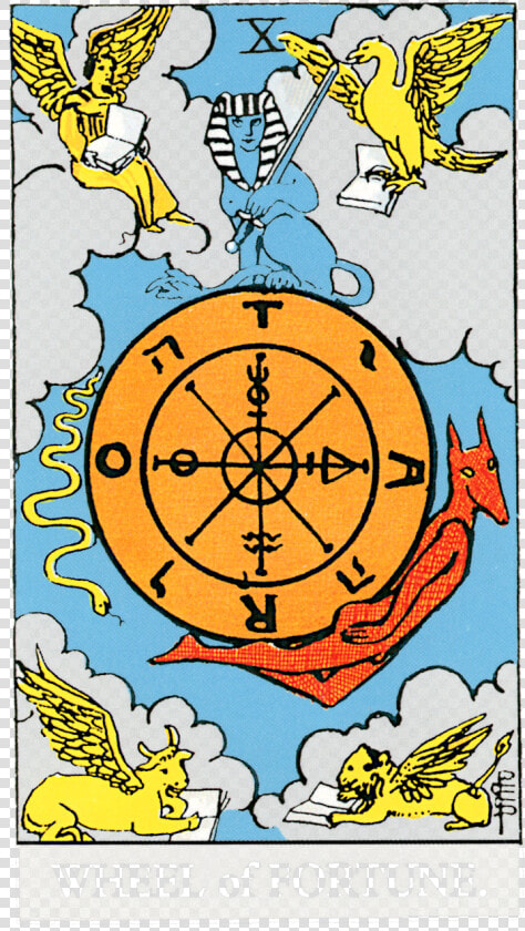 The Wheel Of Fortune Rws   Tarot Soul Card Wheel Of Fortune  HD Png DownloadTransparent PNG