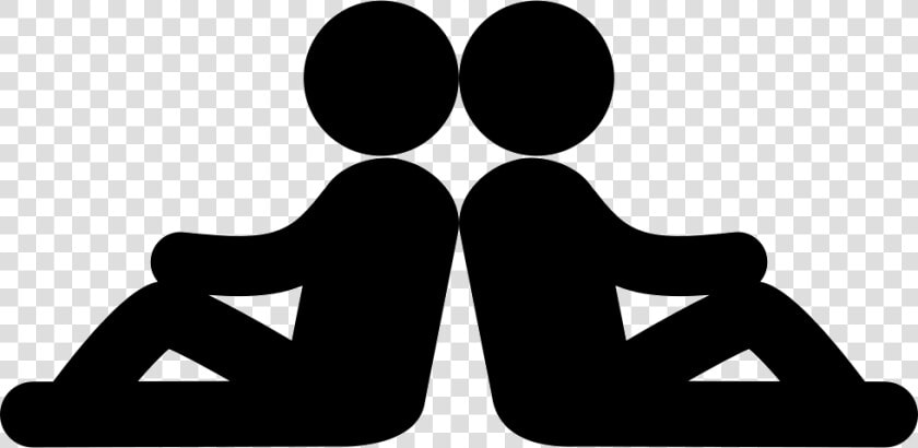 Two Persons Sitting Back With Back In Symmetrical Posture   Back To Back Clip Art  HD Png DownloadTransparent PNG