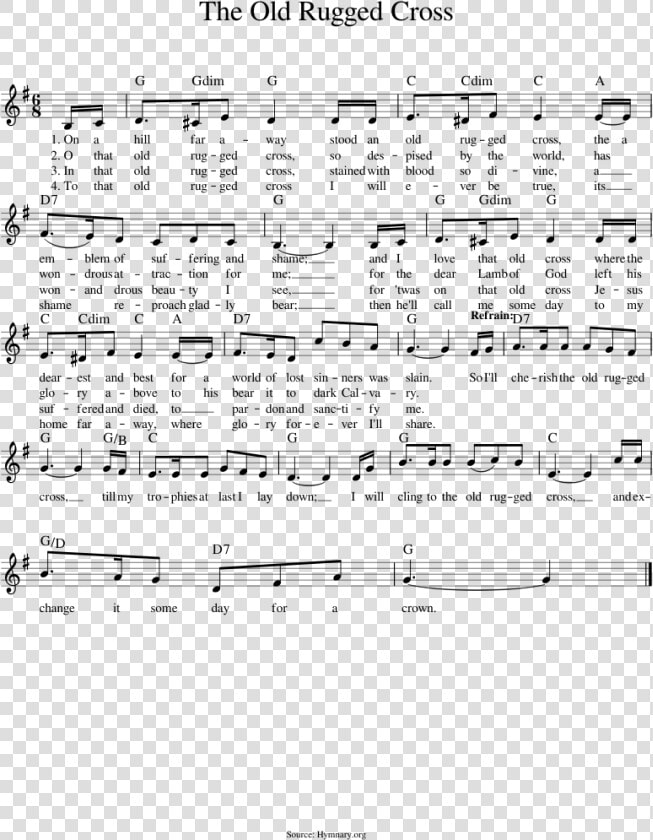Old Rugged Cross Musescore  HD Png DownloadTransparent PNG