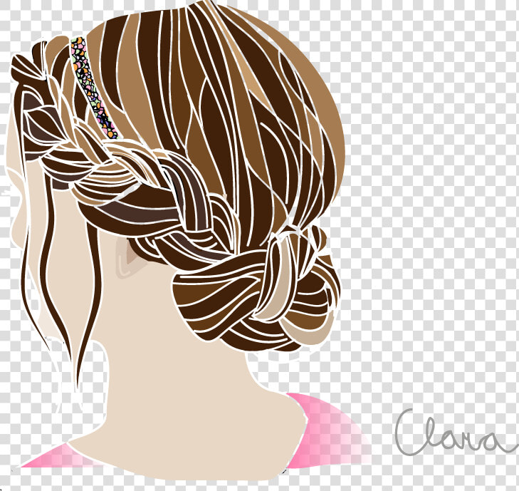 Clip Art Cartoon Braided Hair   Drawing Hair In Illustrator  HD Png DownloadTransparent PNG