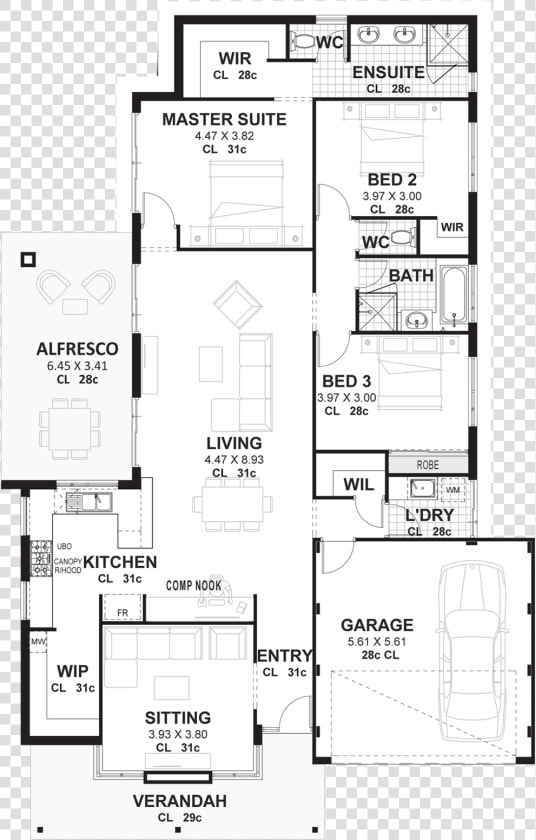 Floor Plan Of A 3 Bedroom House  HD Png DownloadTransparent PNG