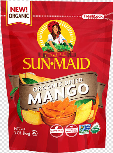Sun maid Organic Dried Mango 3 Oz  HD Png DownloadTransparent PNG