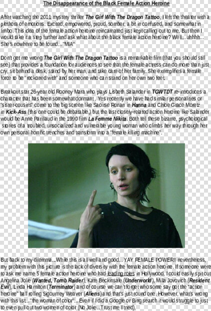 Lisbeth Salander Rooney Mara  HD Png DownloadTransparent PNG