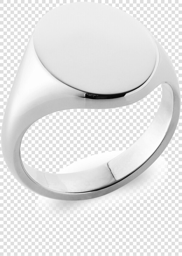 18ct White Gold Signet Ring  Oxford Oval   Ring  HD Png DownloadTransparent PNG