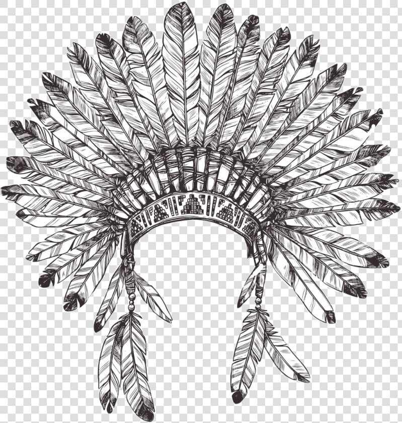  indian  native  nativeamerican  headress  headdress   Native American Headdress Drawing  HD Png DownloadTransparent PNG