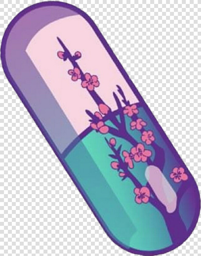  aesthetic  vaporwave  sakura  pill  medication  pink   Vaporwave Pill  HD Png DownloadTransparent PNG