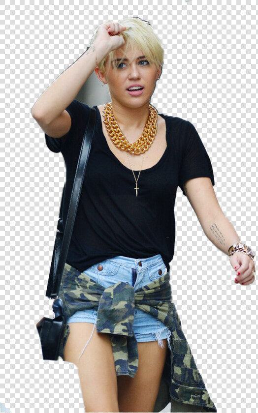 Miley Cyrus Hairstyle Fashion Bangs   Miley Cyrus New Street Style  HD Png DownloadTransparent PNG