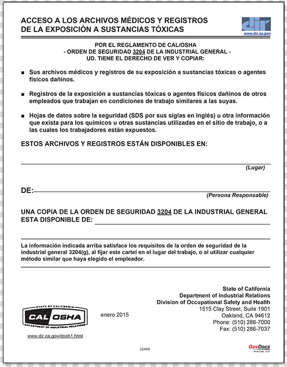 California Occupational Safety And Health Administration  HD Png DownloadTransparent PNG