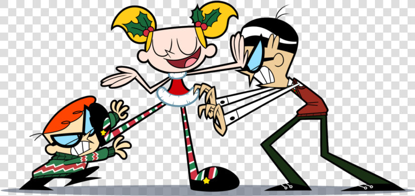 Shouldn T Fight On Christmas By Imandark d4jksqz   Dexter Deedee And Mandark Shouldn T Fight  HD Png DownloadTransparent PNG