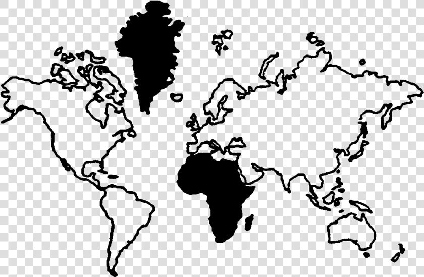 World Map Clipart World View   Greenland Vs Africa Map  HD Png DownloadTransparent PNG