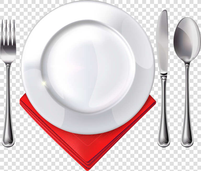 Free Png Plate Spoon Knife Fork And Red Napkin Png   Fork Spoon Knife Plate  Transparent PngTransparent PNG