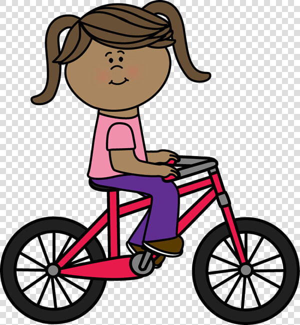 Girl Riding A Bicycle Clip Art   Girl Riding Bike Clipart  HD Png DownloadTransparent PNG