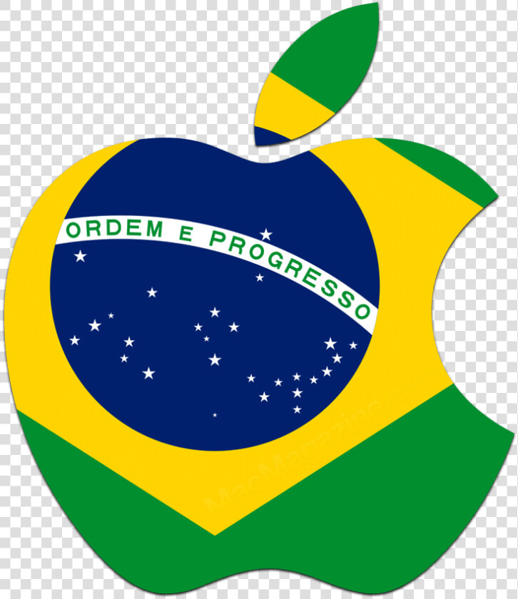 Logo Da Apple Com A Bandeira Do Brasil   Brazil Flag  HD Png DownloadTransparent PNG
