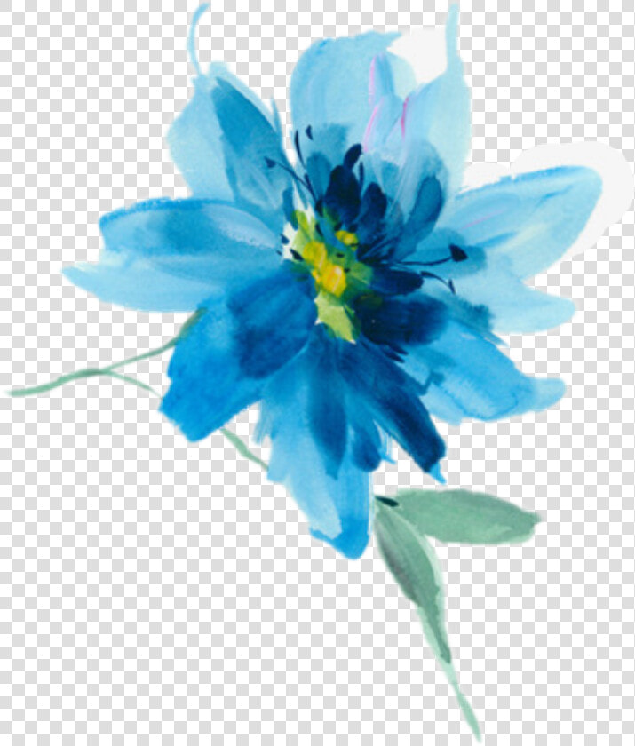 Watercolor Blueflower Sticker By Janet Murphy   Flores Azules Png  Transparent PngTransparent PNG