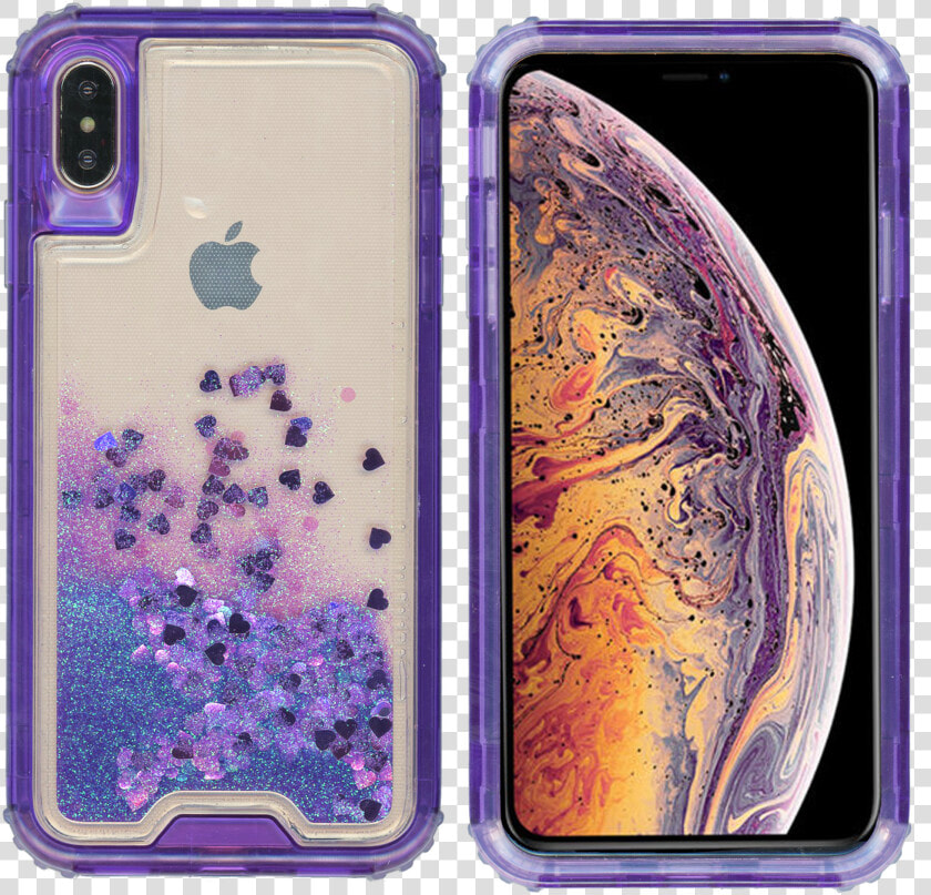 Iphone Xs Max Mm Water Glitter Hybrid Purple  HD Png DownloadTransparent PNG