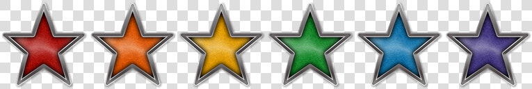 Six Lgbt Pride Rainbow colored Stars With Chrome Frames   2 Star Rating Icon  HD Png DownloadTransparent PNG