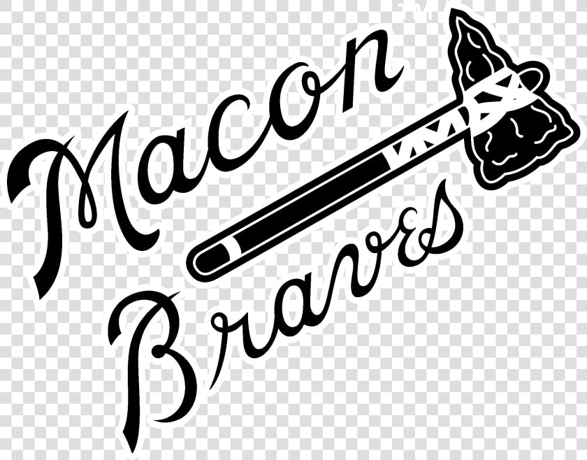 Macon Braves Logo Black And White   Calligraphy  HD Png DownloadTransparent PNG