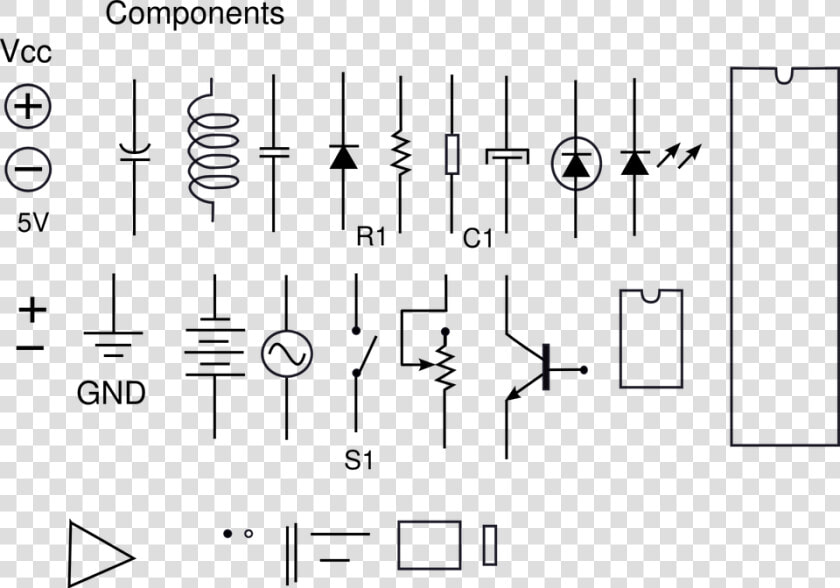 Vector Electronics   Electronic Components Symbols Png  Transparent PngTransparent PNG