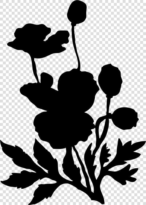 Flower Garden Dahlia Silhouette Floral Design   Трафарет Маки  HD Png DownloadTransparent PNG