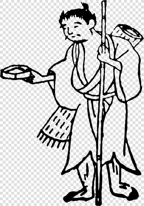 Beggar Japan Man   Outline Picture Of Beggar  HD Png DownloadTransparent PNG