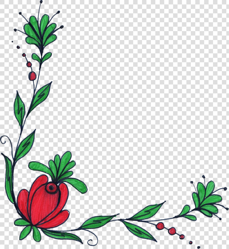 Corner Flower Drawing At Getdrawings   Flower Corner Border Design  HD Png DownloadTransparent PNG