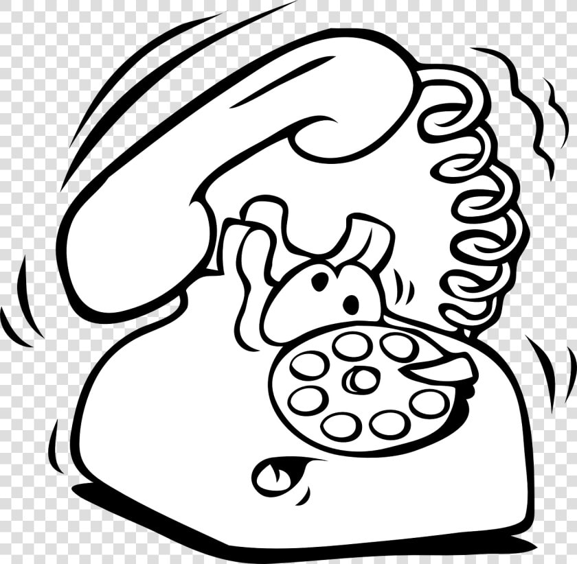 Phone  Comic  Ringing  Cartoon  Alarm  Surprised   Telephone Ringing Clipart Black And White  HD Png DownloadTransparent PNG