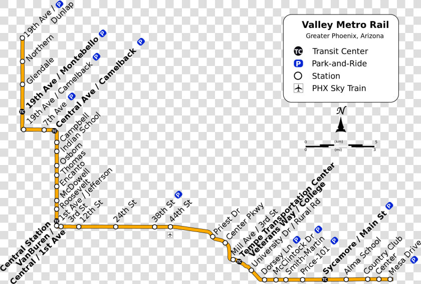 Valley Metro Light Rail Map  HD Png DownloadTransparent PNG