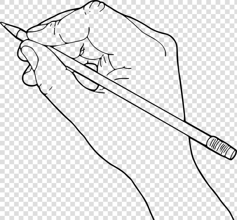 Line Art drawing neck   Hand With Pencil Drawing  HD Png DownloadTransparent PNG