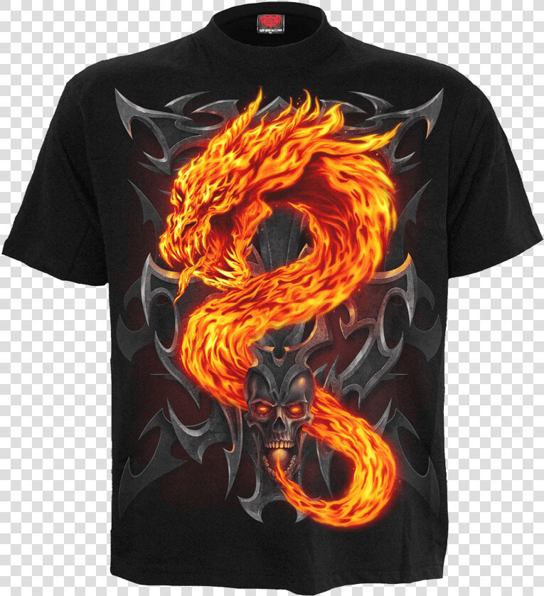 Black Fire Dragon T shirt   Spiral Fire Dragon T Shirt  HD Png DownloadTransparent PNG